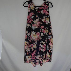 SHARAGANO Dress Black Floral Multi 14 Shift